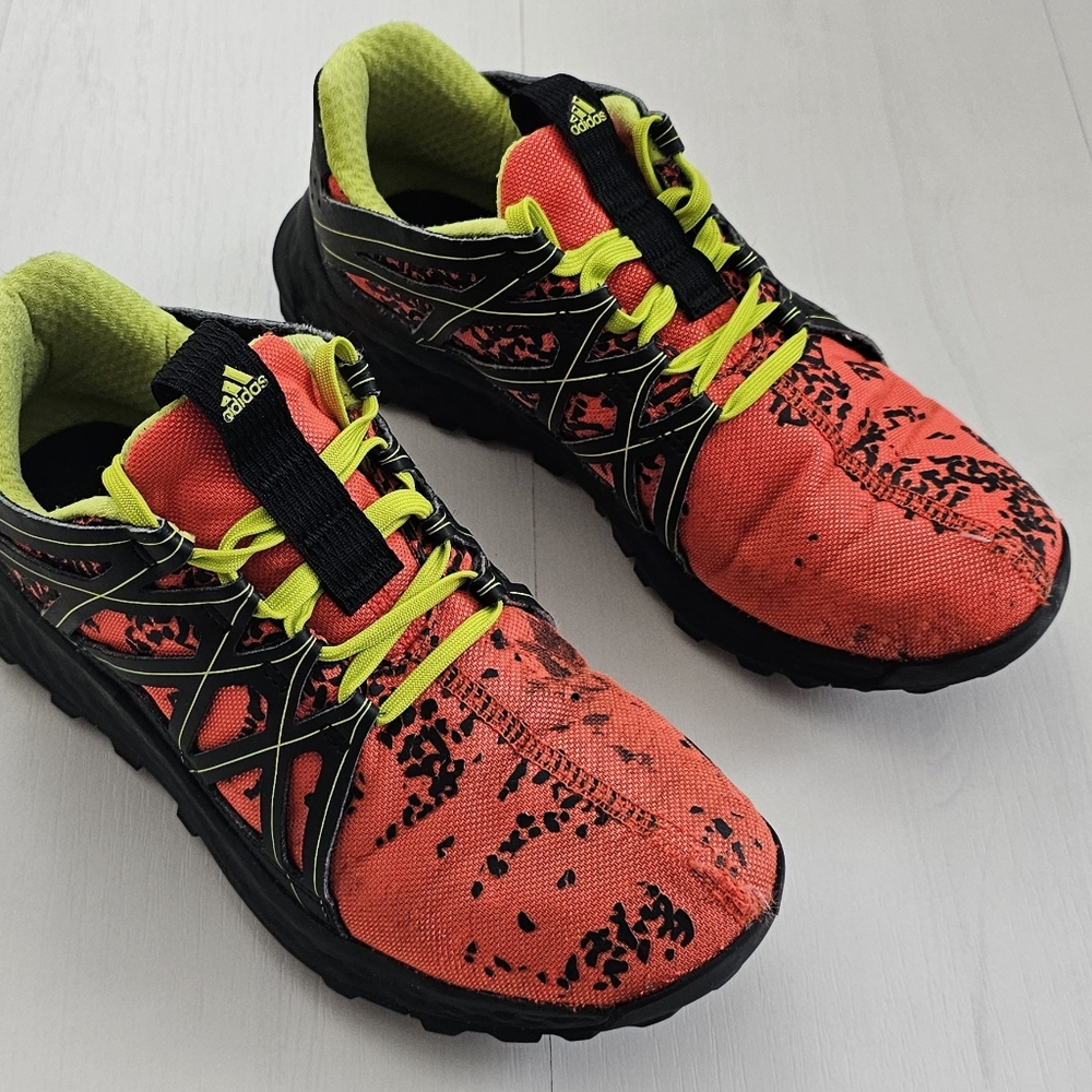 Adidas Mens 5 Vigor Bounce J Energy Orange Green Athletic Shoes BY3448 Boys Si